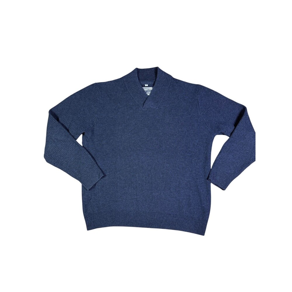 Schott Bros Schott NYC Hand Crafted Textured Knit Sweater Men's XL Navy